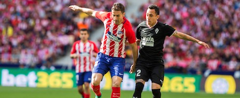Atletico Madrid's Gabi Fernandez against Eibar