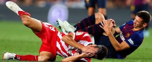 Barcelona defender Clement Lenglet was sent-off against Girona