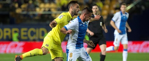 Villarreal's Victor Ruiz vies with Gabriel, formerly of Leganes