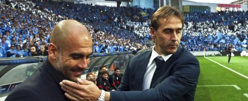 Pep Guardiola and Julen Lopetegui