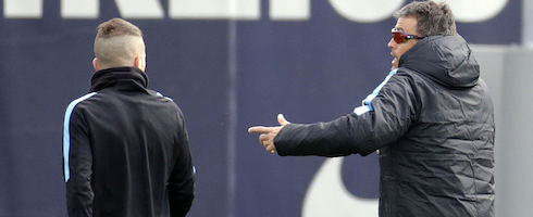 Jordi Alba with former Barcelona boss Luis Enrique, now of Spain