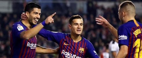 Barcelona score at Rayo Vallecano