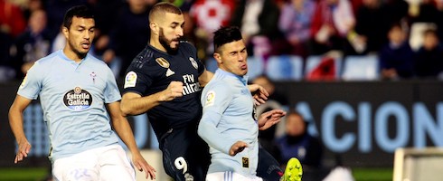 Real Madrid's Karim Benzema against Celta Vigo