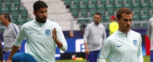 Atletico Madrid striker Diego Costa in training