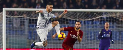 Mauro Icardi and Kostas Manolas