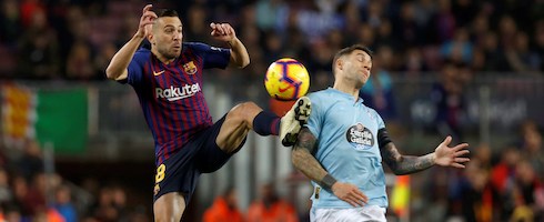 Barcelona's Jordi Alba against Celta Vigo
