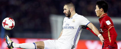 Real Madrid's Karim Benzema against Kashima Antlers
