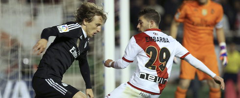Real Madrid's Luka Modric against Rayo Vallecano