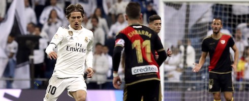 Real Madrid's Luka Modric against Rayo Vallecano