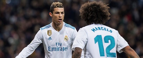 Cristiano Ronaldo with Real Madrid's Marcelo