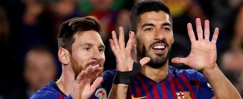 Lionel Messi and Luis Suarez