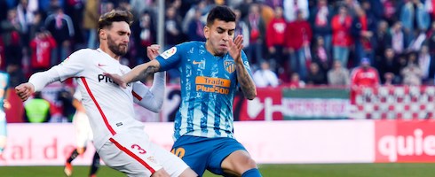 Sevilla's Sergi Gomez against Atletico Madrid