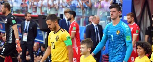 Eden Hazard with Thibaut Courtois