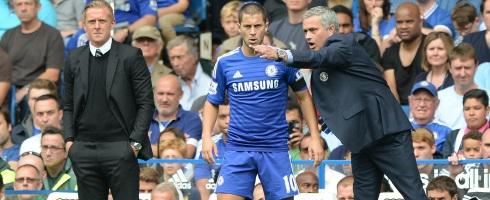 Eden Hazard with Jose Mourinho