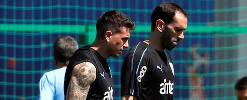 Jose Maria Gimenez and Diego Godin