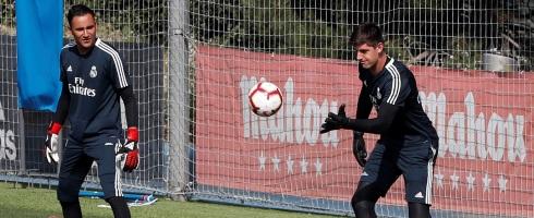 Real Madrid goalkeepers Keylor Navas and Thibaut Courtois