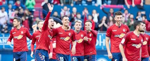 Osasuna players celebrate