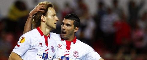 Ivan Rakitic and Jose Antonio Reyes at Sevilla