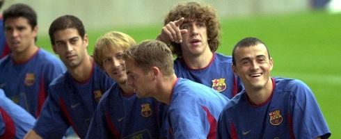 Carles Puyol and Luis Enrique at Barcelona