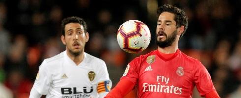 Valencia against Real Madrid