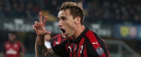 Milan midfielder Lucas Biglia