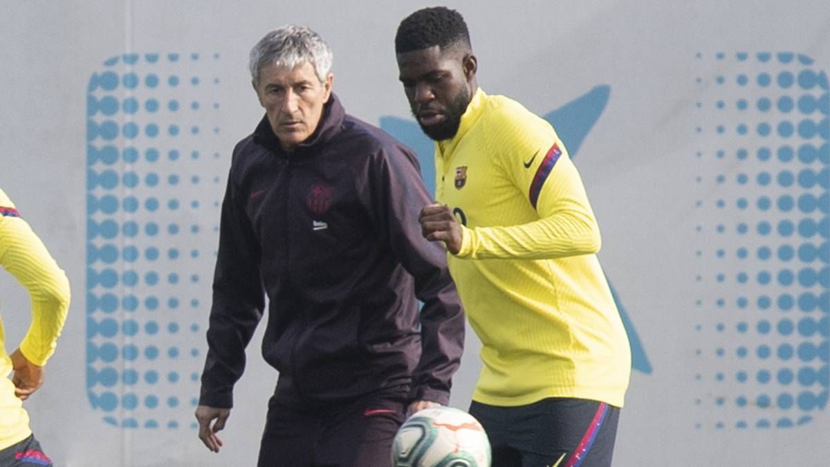 Samuel Umtiti returns to full training to give Quique Setien boost ahead of La Liga restart