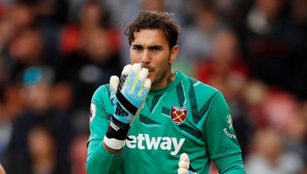 West Ham goalkeeper Roberto Jimenez