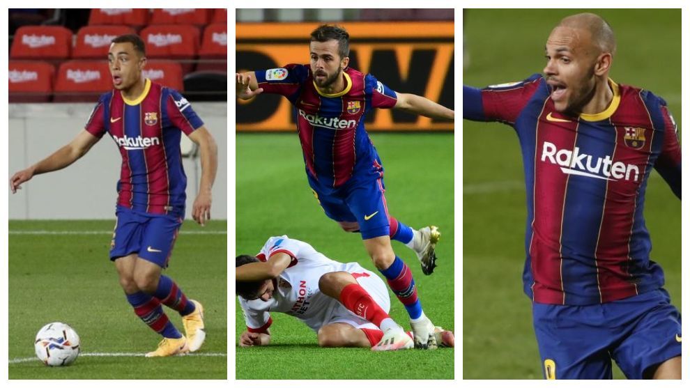 Sergino Dest, Miralem Pjanic, Martin Braithwaite