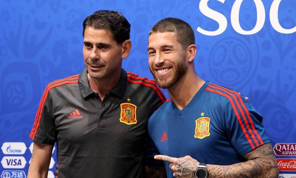 Fernando Hierro with Sergio Ramos