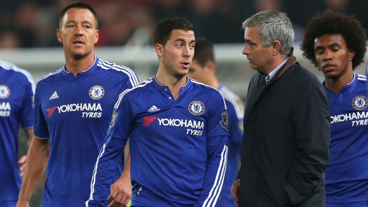 Eden Hazard and Jose Mourinho