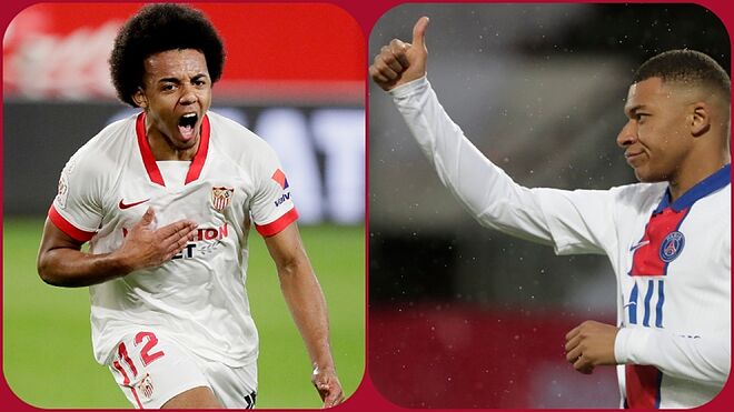 Jules Kounde and Kylian Mbappe