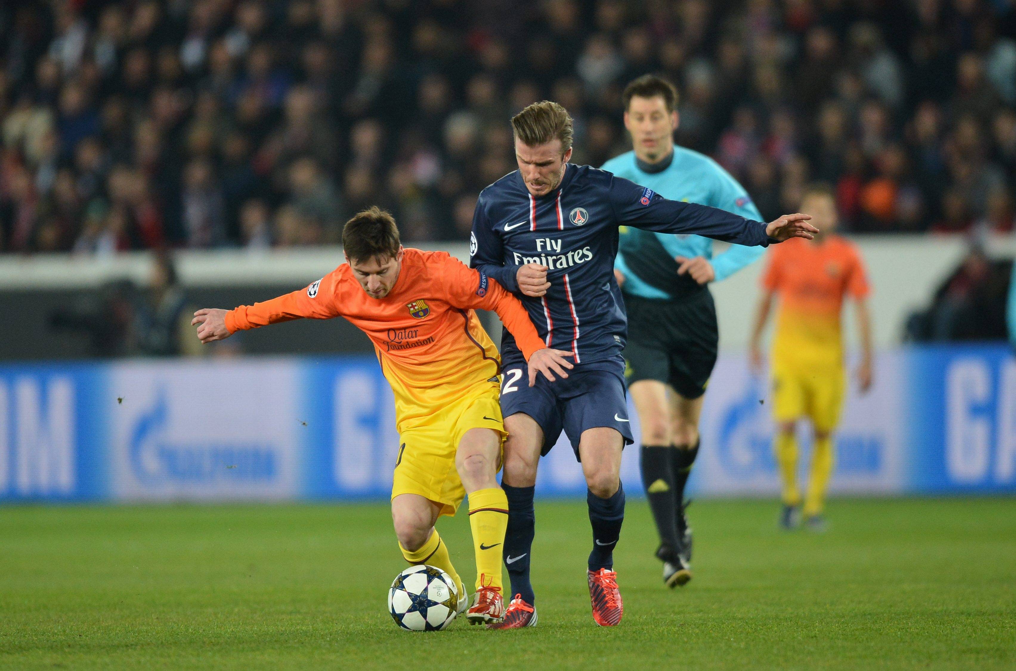 Lionel Messi and David Beckham
