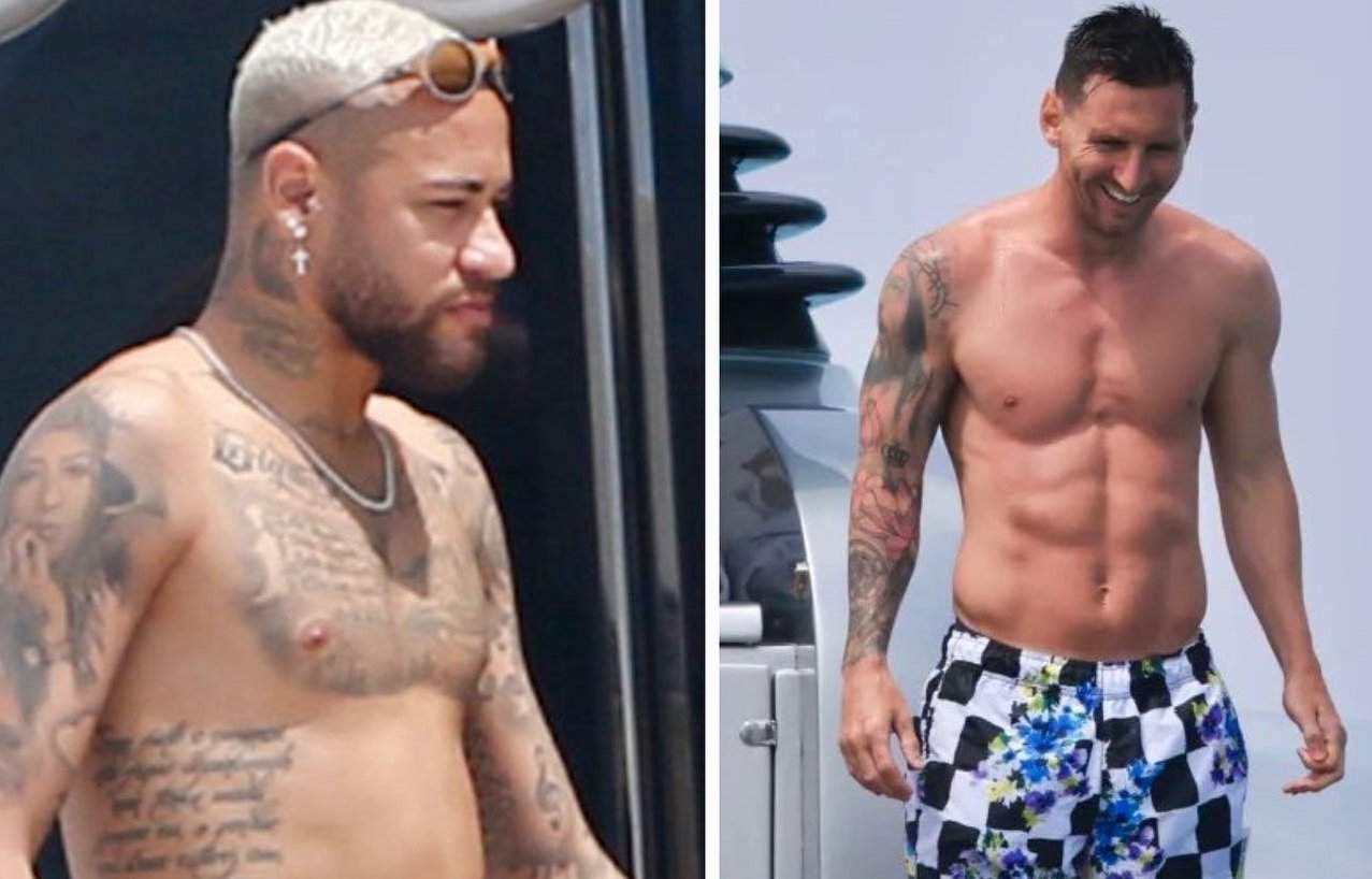Neymar and Lionel Messi