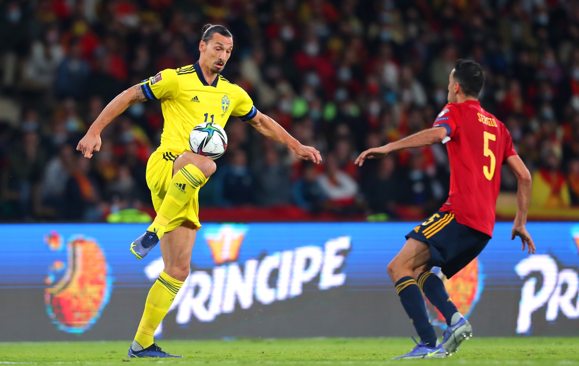 Zlatan Ibrahimovic and Sergio Busquets