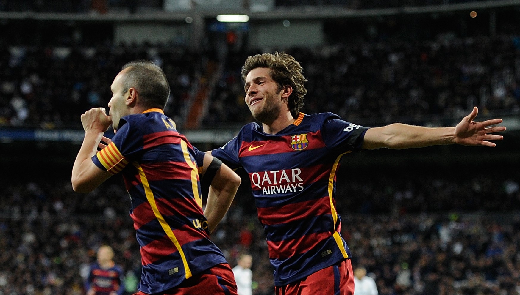 Sergi Roberto and Andres Iniesta