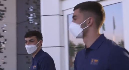 Ferran Torres and Pedri of Barcelona