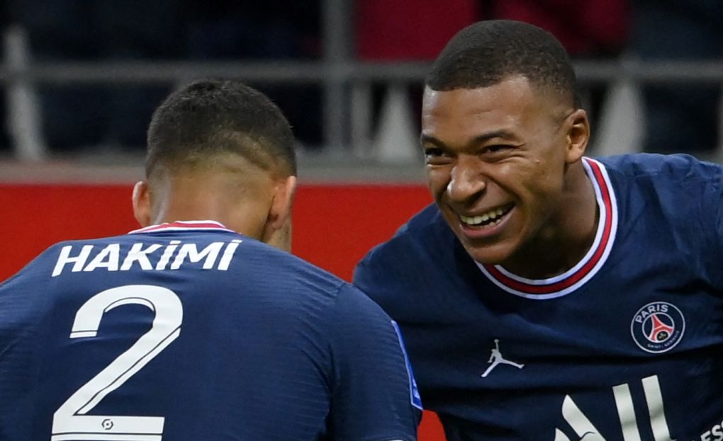 Achraf Hakimi and Kylian Mbappe