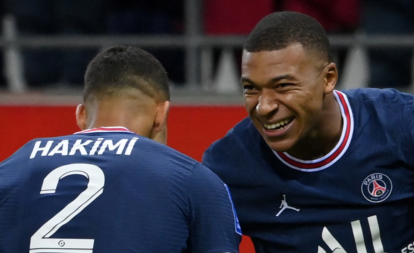 Achraf Hakimi and Kylian Mbappe