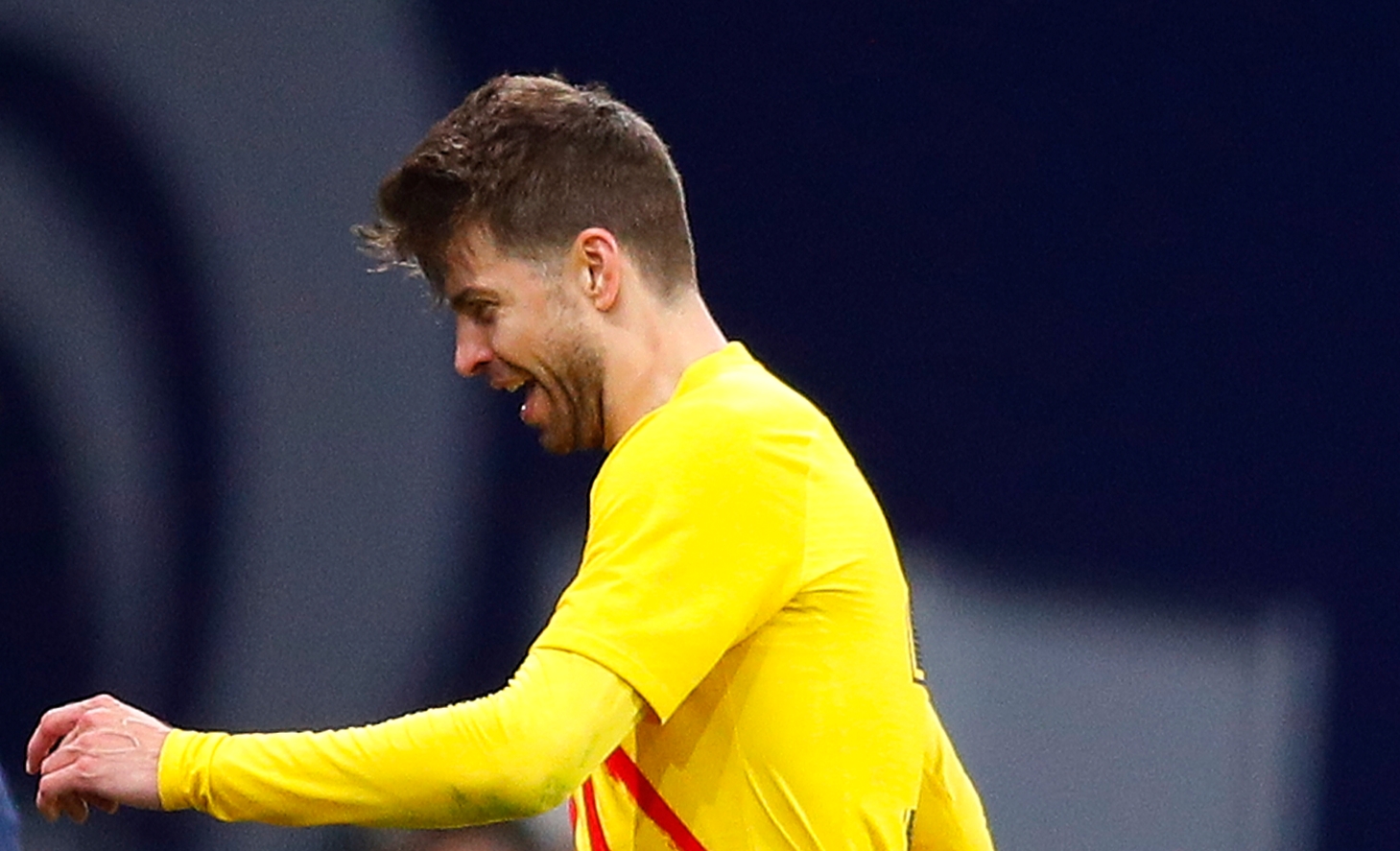 Gerard Pique of FC Barcelona Xavi