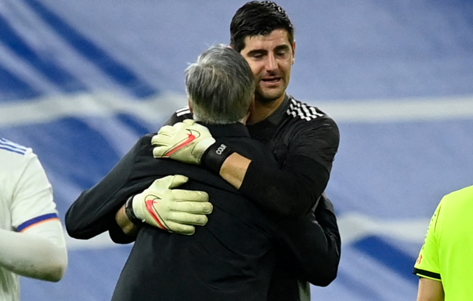 Courtois Ancelotti Real Madrid