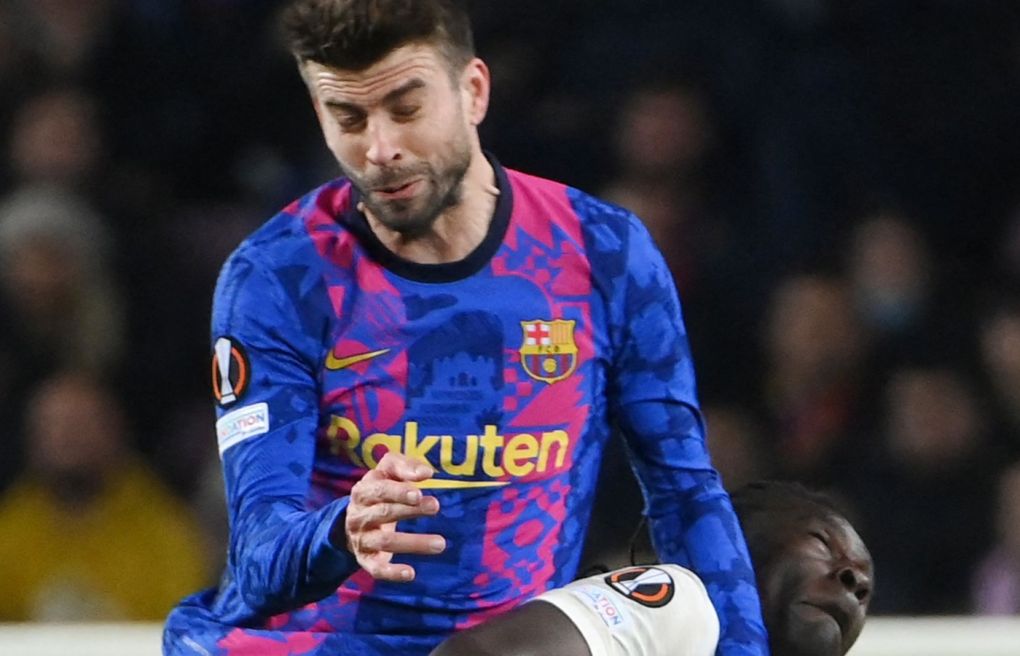Gerard Pique of FC Barcelona Xavi