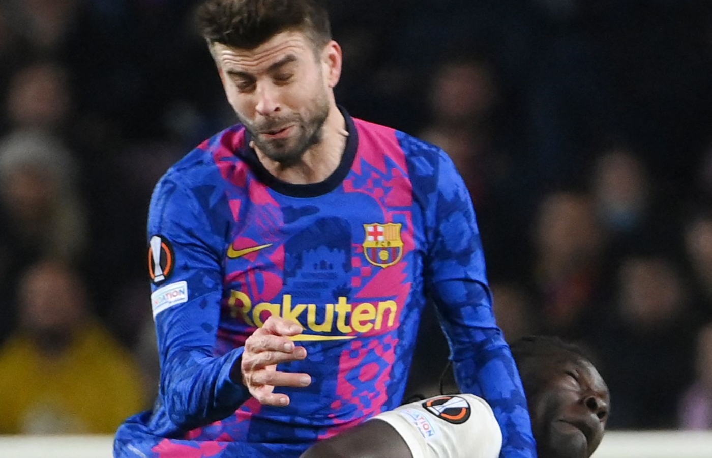 Gerard Pique of FC Barcelona Xavi