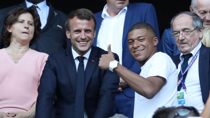 Emmanuel Macron and Kylian Mbappe