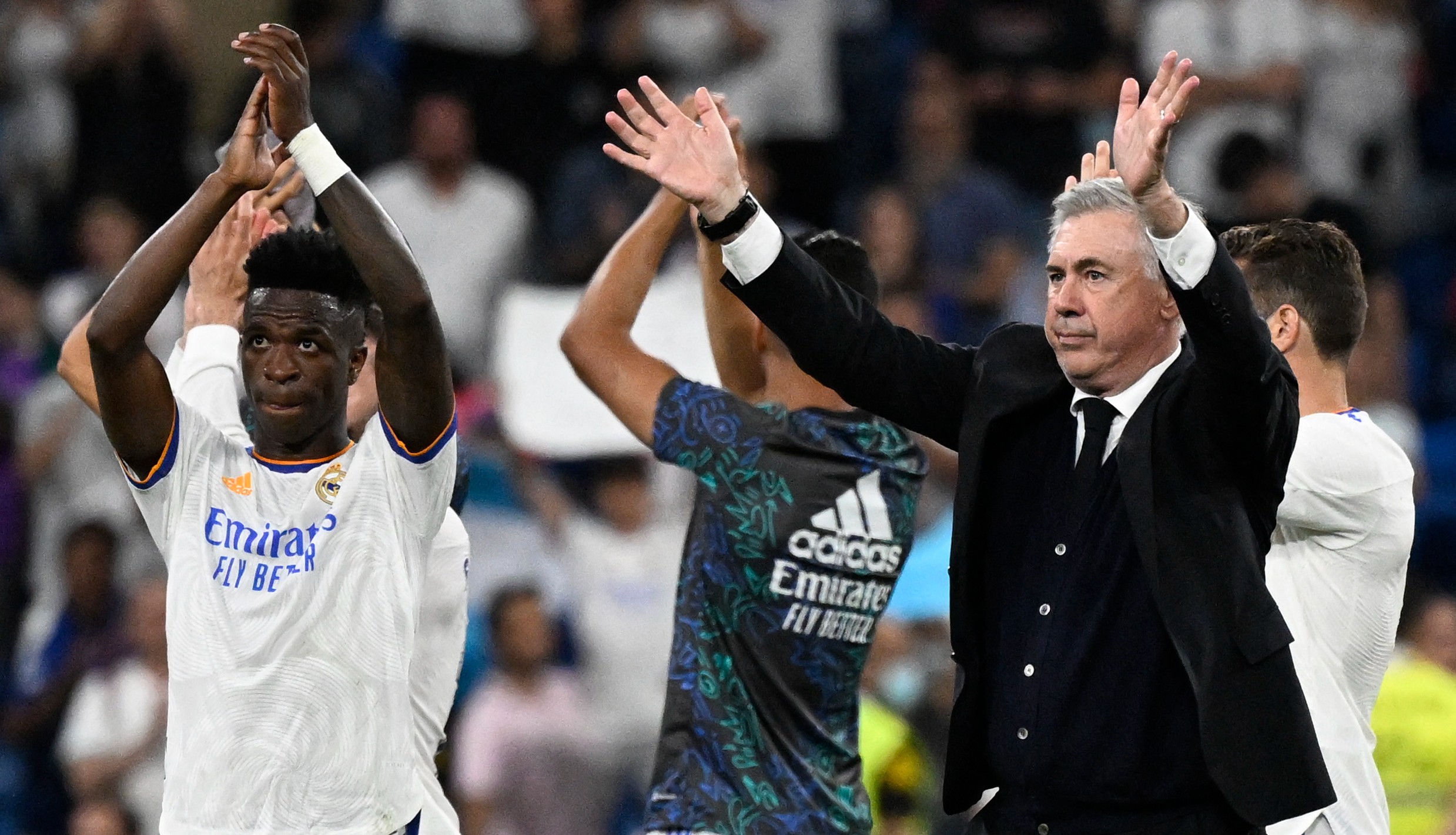 Vinicius Jr and Carlo Ancelotti