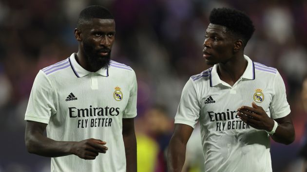 Antonio Rudiger and Aurelien Tchouameni