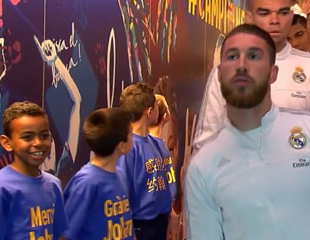 WATCH: Surreal scenes as former Barcelona mascot for Sergio Ramos starts against him 7 years later