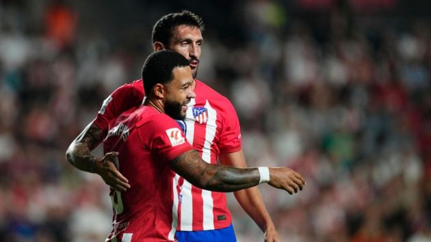 Memphis Depay and Stefan Savic
