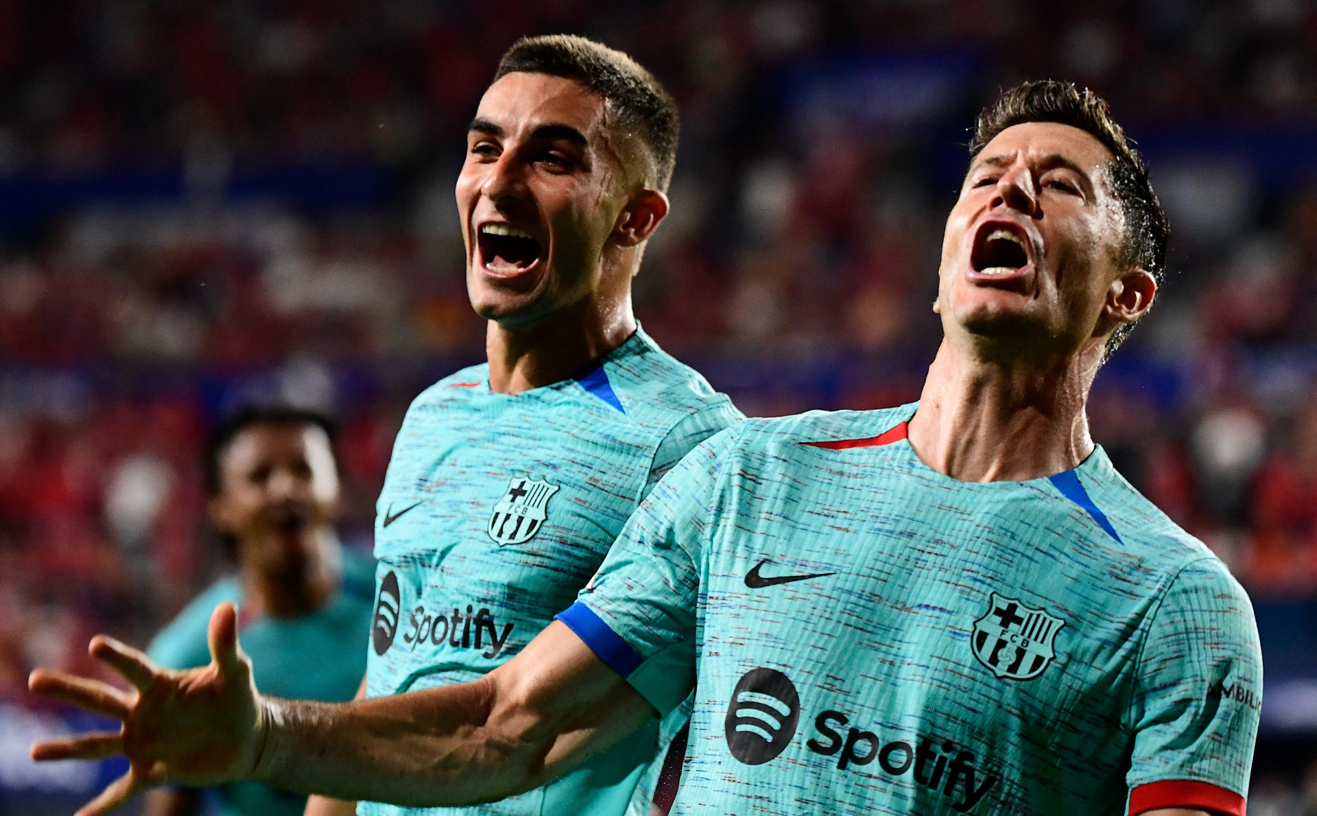 Ferran Torres and Robert Lewandowski
