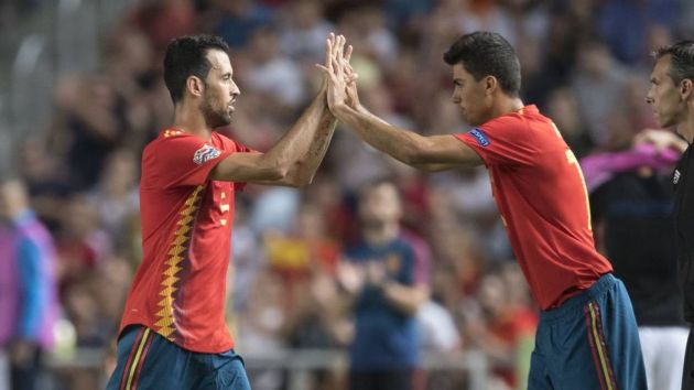 Sergio Busquets is replaced by Rodri.
