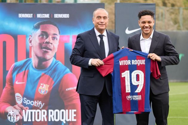 Roque is presented as a Barcelona player.